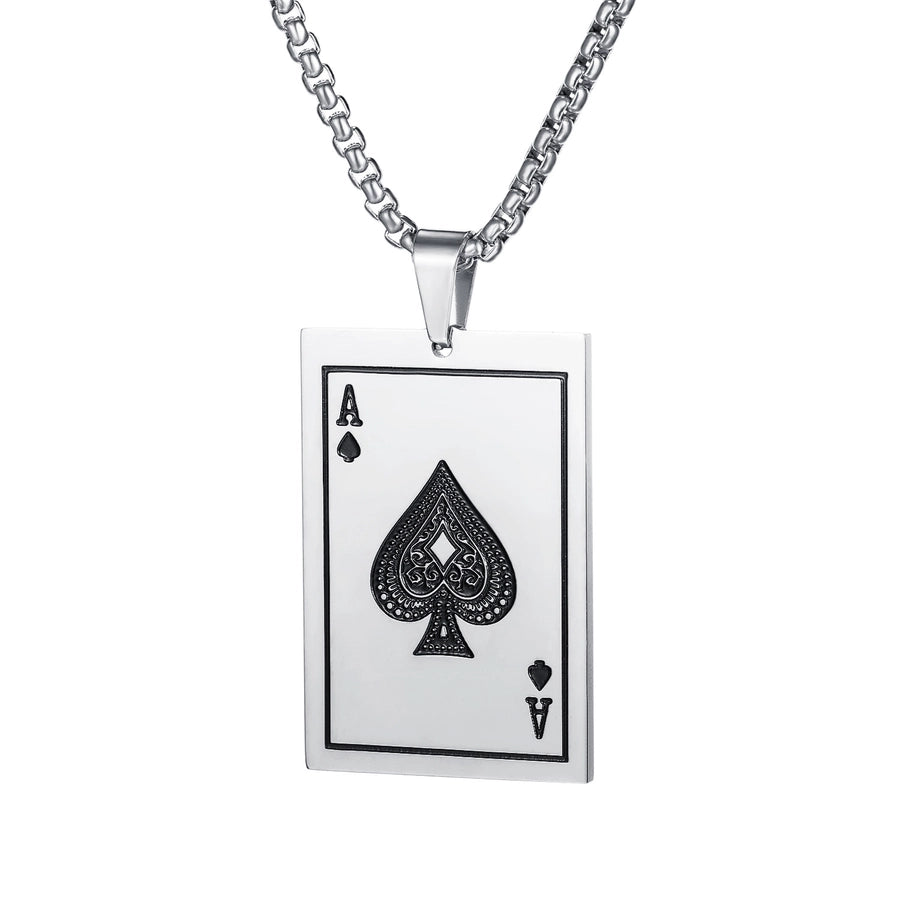 Classic Style Poker Pendant Necklace [304 Stainless Steel]