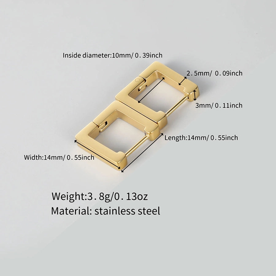 Orecchini a perno cavi quadrati [acciaio inossidabile]