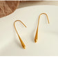 Water Droplets Gourd Hook Earrings [304 Stainless Steel,18K Gold Plated]