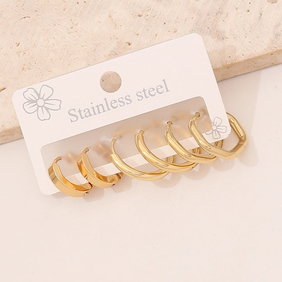 Gold Hoop Earrings [304 Stainless Steel, 18K Gold Plated]