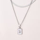 Silver Casual Simple Style Letter Rectangle Necklace [304 Stainless Steel]