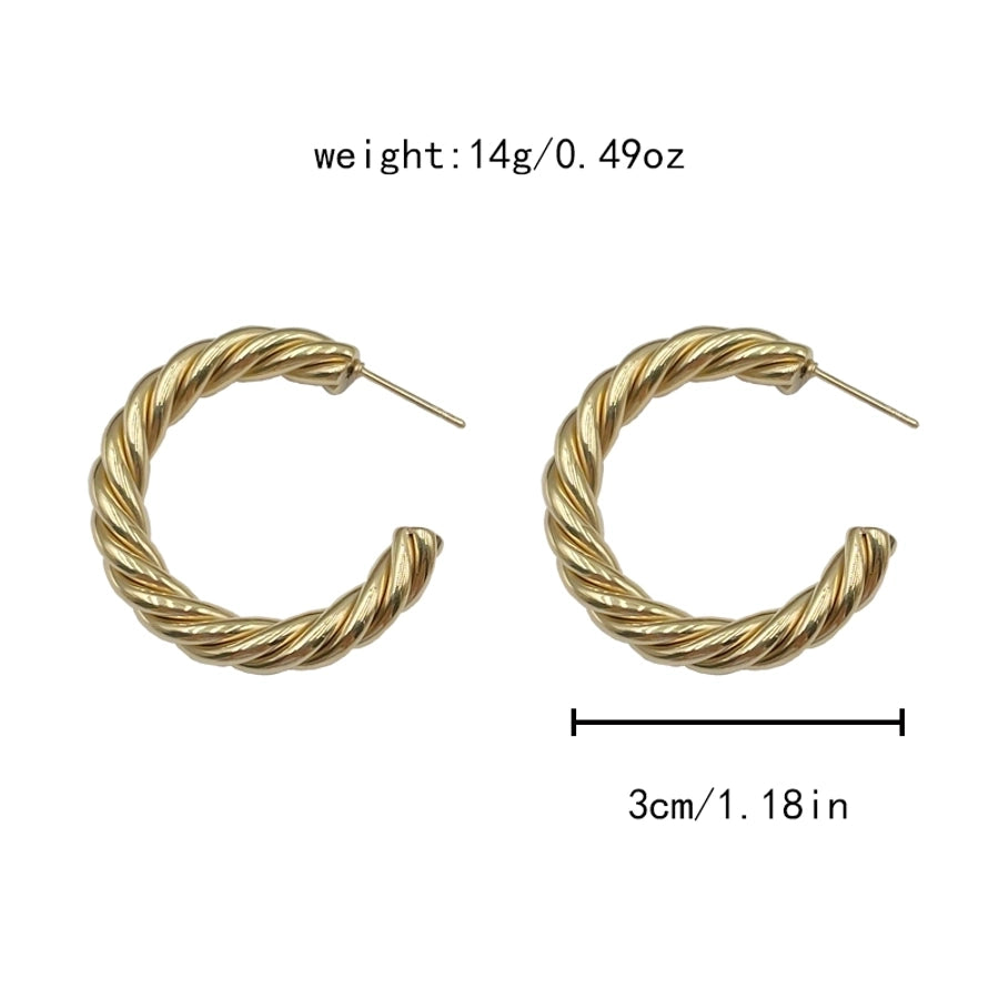 Twist Braid Hoop -oorbellen [304 roestvrij staal, 14K GOUD VERPLICHT]