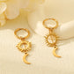 Sun Moon Drop Earrings [304 Stainless Steel,18K Gold Plated]