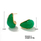 Water Droplets Solid Color Plating Resin Earrings [304 Stainless Steel]