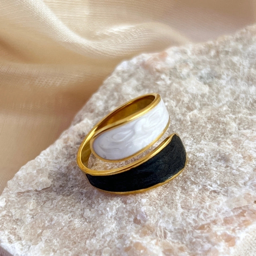 Retro Luxurious Enamel Ring [304 Stainless Steel 18K Gold Plated]