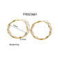 Round Frill Hoop Earrings [304 Stainless Steel,18K Gold Plated]