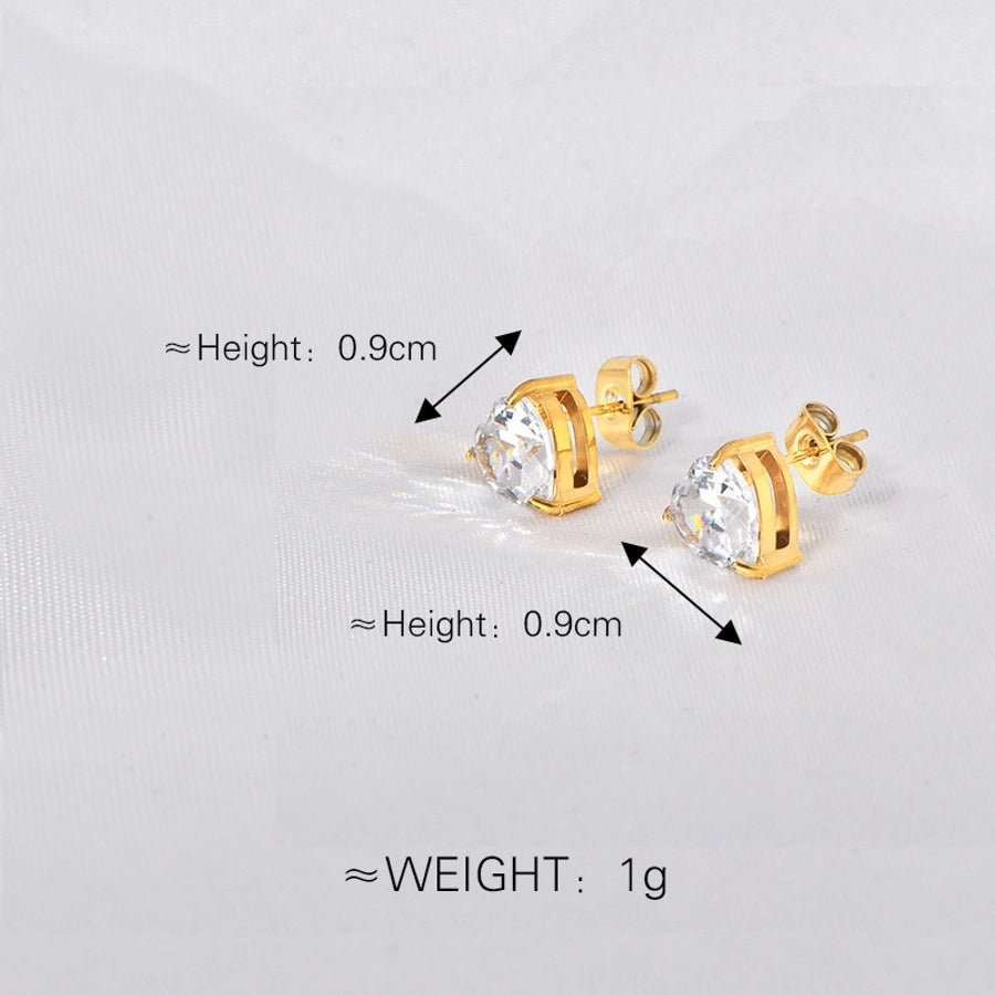 Boucles d'oreilles en forme de cardims en forme de coeur [304 en acier inoxydable, 18 carats en or]