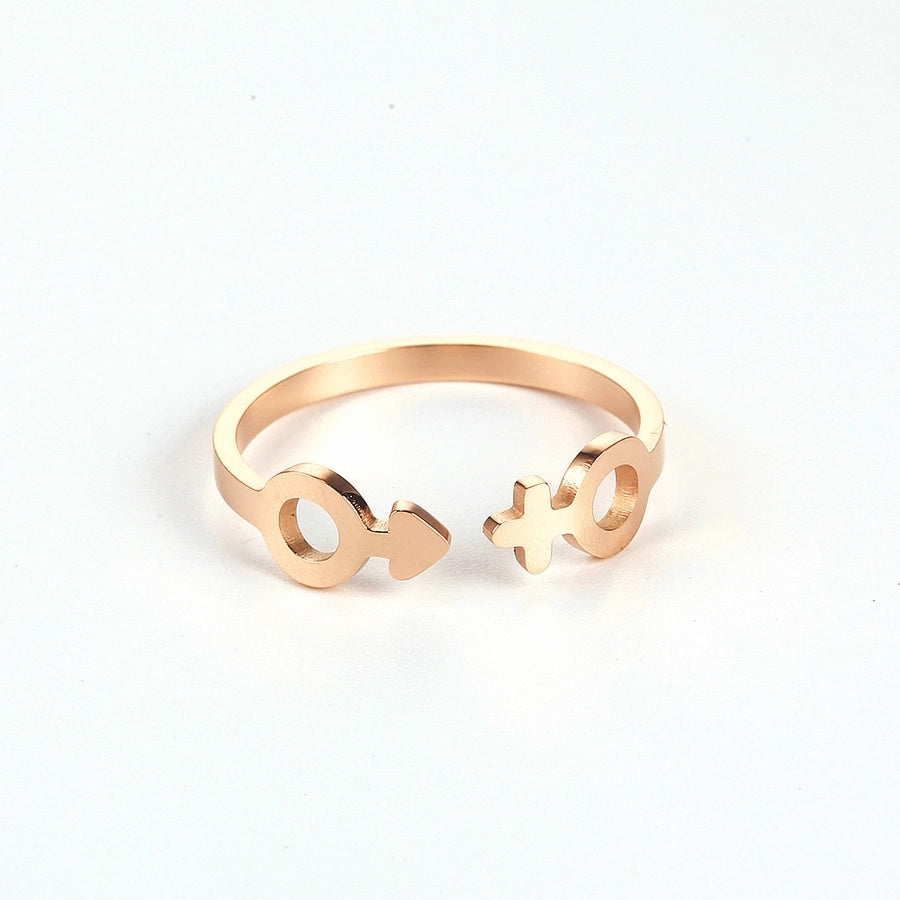 Male Female Ring [304 Stainless Steel 18K Gold Plated]