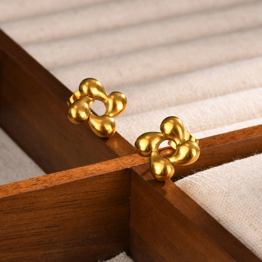 Small Flower Earrings [201 Stainless Steel,18K Gold Plated]