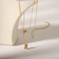 Gold Letter Pendant Necklace [304 Stainless Steel,18K Gold Plated]