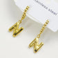 Letter Drop Earrings [304 Stainless Steel,18K Gold Plated]