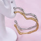 Hollow Heart Shape Hoop Earrings [304 Stainless Steel]