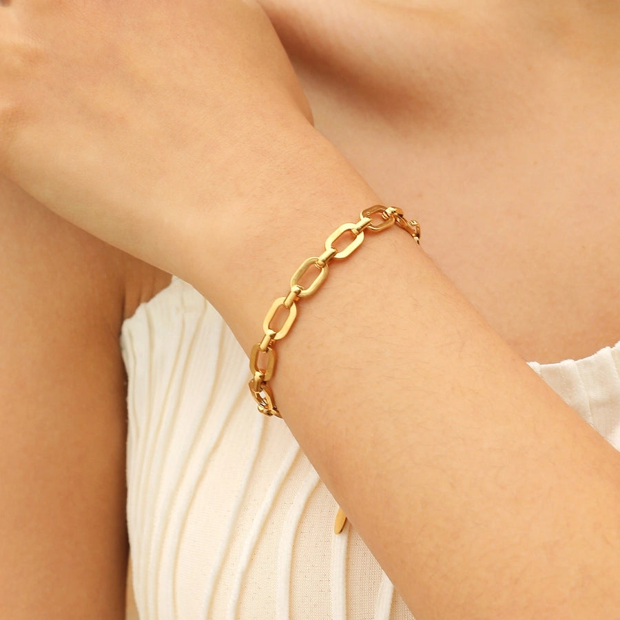 Cable Chain Bracelet/Necklace [304 Stainless Steel,18K Gold Plated]