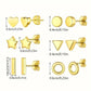 Star Round Heart Shape Stud Earrings [304 Stainless Steel, 18K Gold Plated]