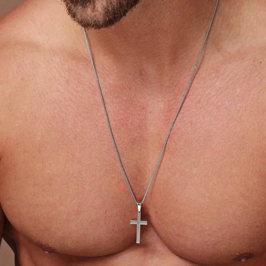 Commute Cross Necklace [201 Stainless Steel 304 Stainless Steel]