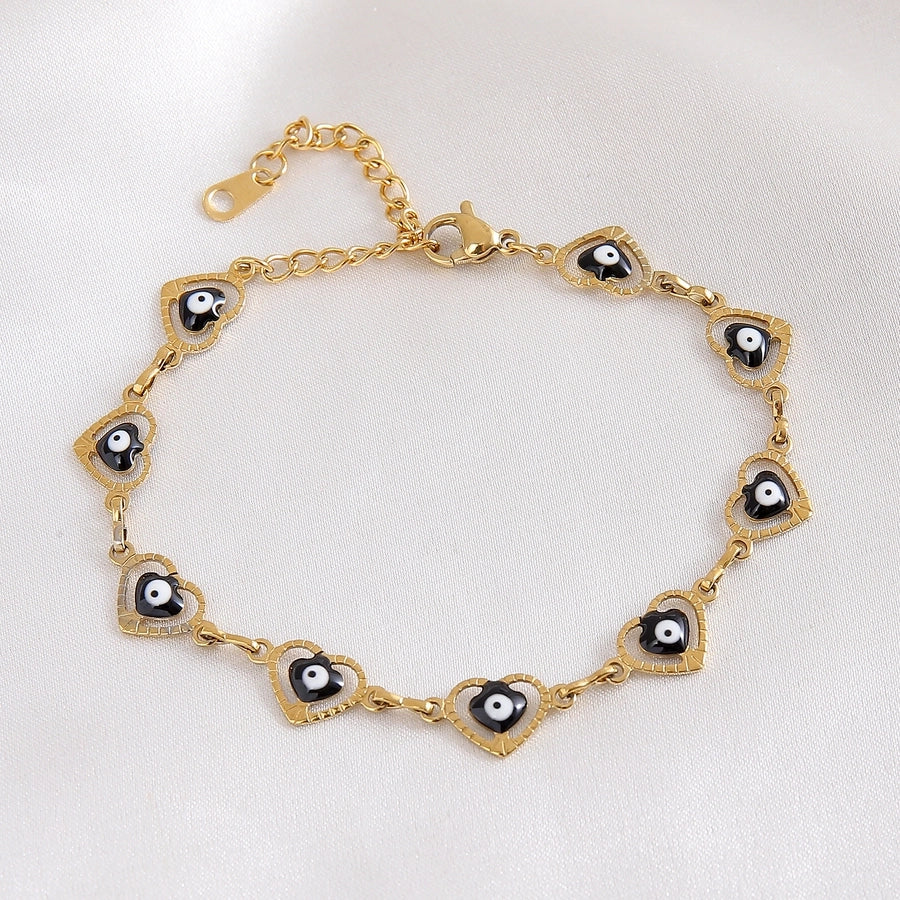 Heart Shape Eye  Bracelets [304 Stainless Steel]