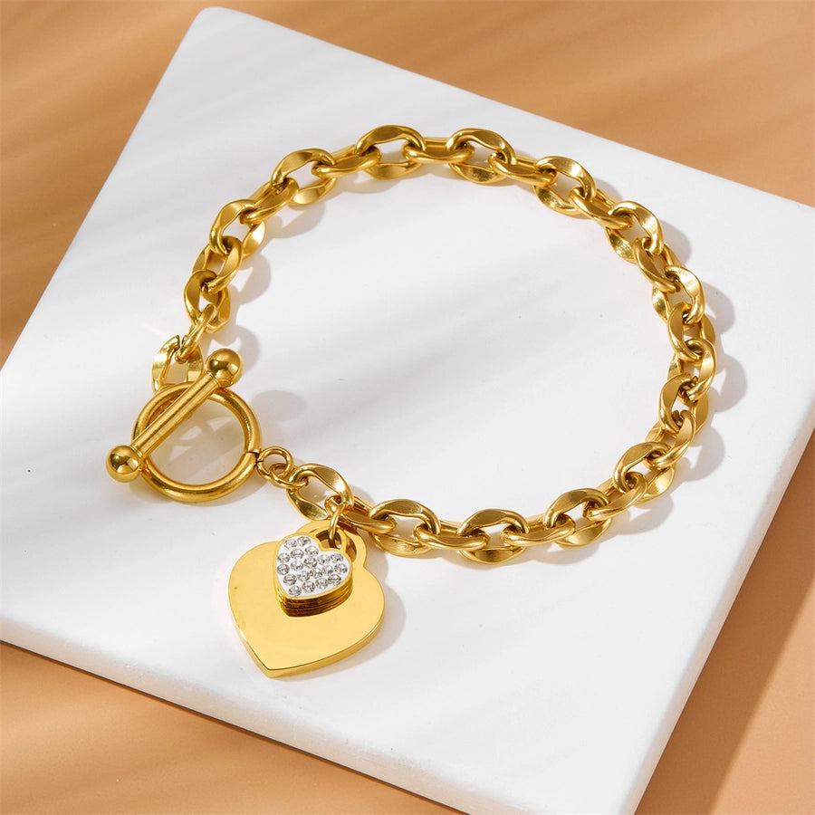 Various Heart Shape Chain Bracelets [Stainless Steel]