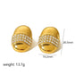 Oval Zircon Earrings [304 Stainless Steel,18K Gold Plated]