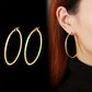 Thin Round Hoop Earrings [304 Stainless Steel,18K Gold Plated]