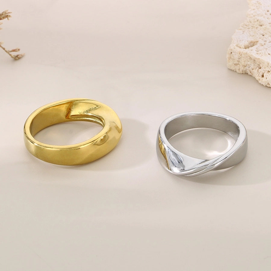 Einfacher Stil geometrischer Ring [304 Edelstahl, 18K Gold plattiert]