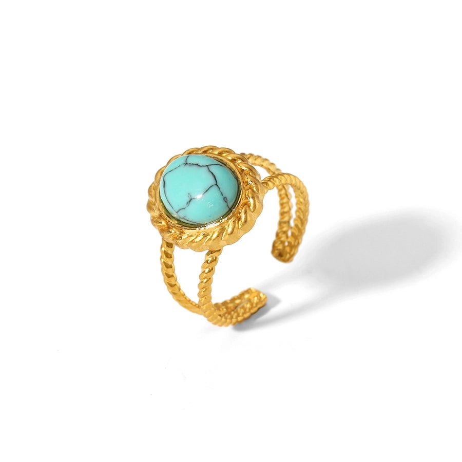 Circle Turquoise Ring [304 Stainless Steel 18K Gold Plated]