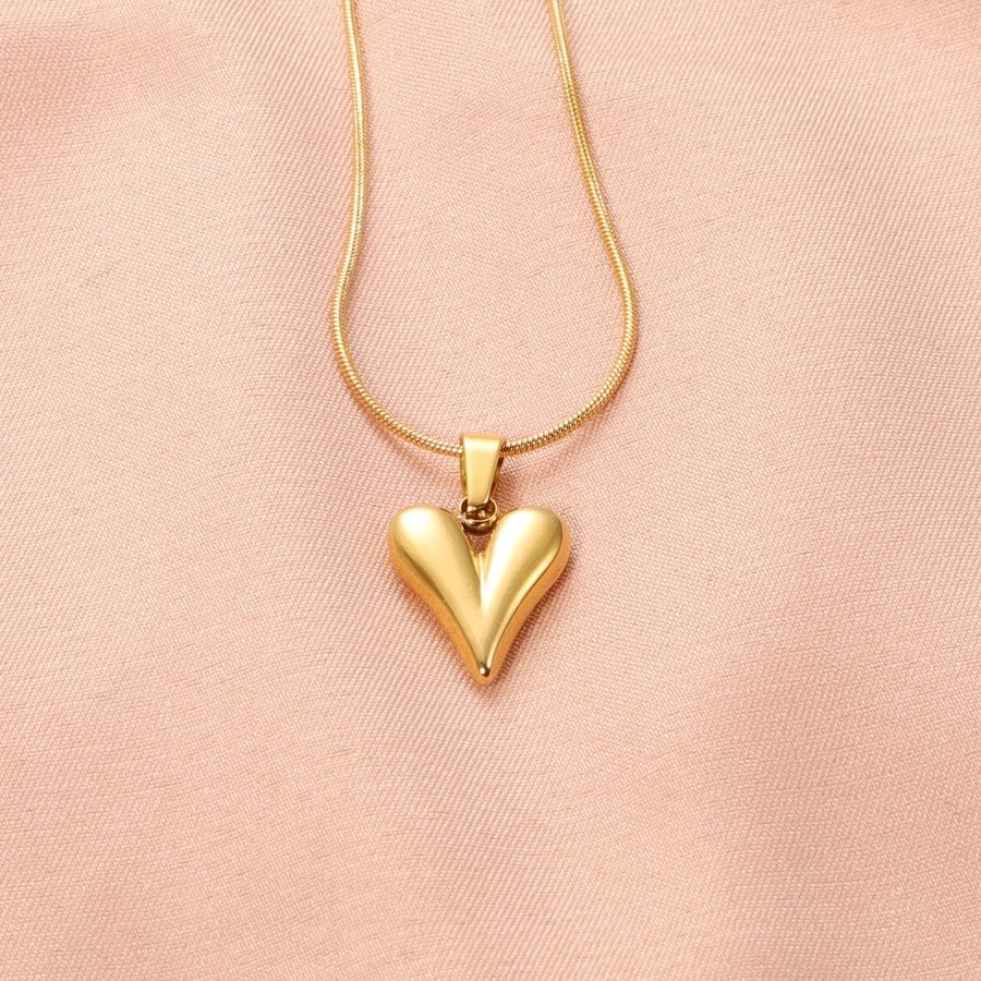 Heart Pendant Necklace [304 Stainless Steel]