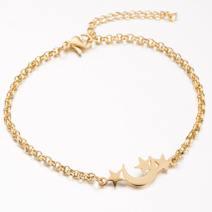 Star MoonBracelets [201 Stainless Steel, 18K Gold Plated]