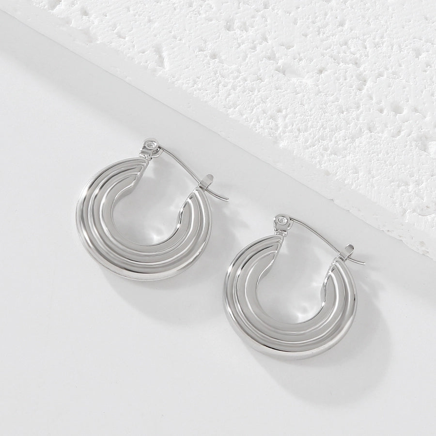 Geometric Hoop Earrings [316 Stainless Steel,18K Gold Plated]