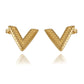 V Letter Earrings [304 Stainless Steel,18K Gold Plated]