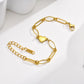 Heart Shape Bracelet/Necklace Chain [201 Stainless Steel,18K Gold Plated]