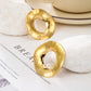 Hollow Round Earrings [304 Stainless Steel,14K Gold Plated]