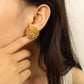 Scallop Zircon Earrings [304 Stainless Steel,18K Gold Plated]