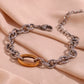 Silver Cable Chain Bracelet/Necklace [304 Stainless Steel,18K Gold Plated]