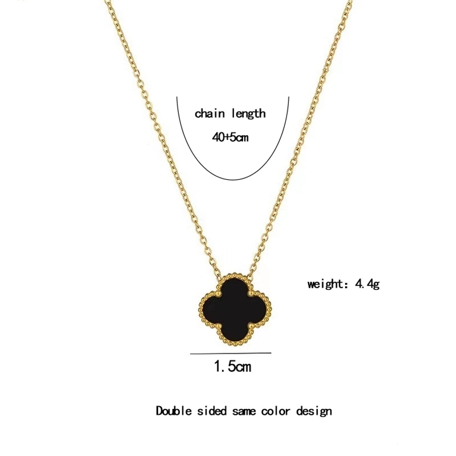 Four Leaf Clover Acrylic Bracelet/Earrings/Necklace [304 Stainless Steel,18K Gold Plated]