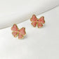 Bow Knot Enamel Earrings [304 Stainless Steel]