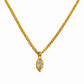 Horse Eye Zircon Pendant Necklace [304 Stainless Steel,18K Gold Plated,Copper]