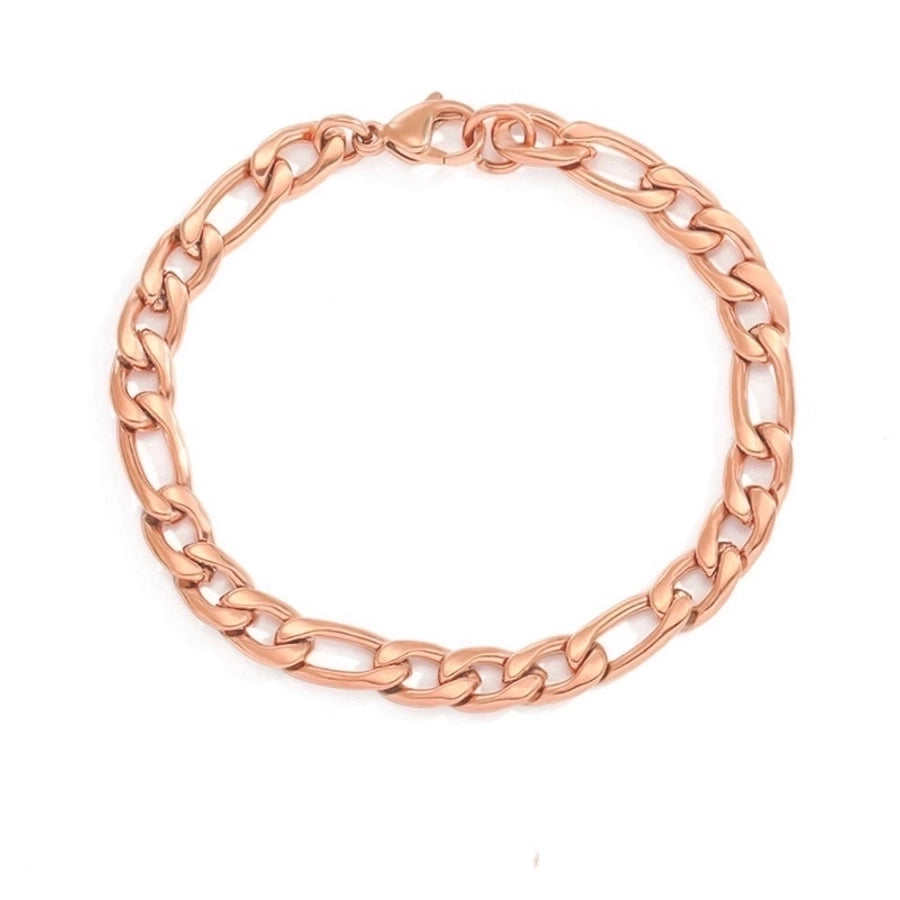 Pulseira de corrente Figaro [aço inoxidável, 14K Gold Plated]