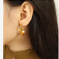 C Shape Solid Color Earrings [304 Stainless Steel,18K Gold Plated]