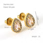 Glam Sun Water Droplets  Rhinestones Earrings [Stainless Steel,18K Gold Plated]