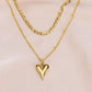 Layered Heart Shape Pendant Necklace [304 Stainless Steel]