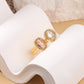 Natural Stone Zircon Ring [304 Stainless Steel 18K Gold Plated]