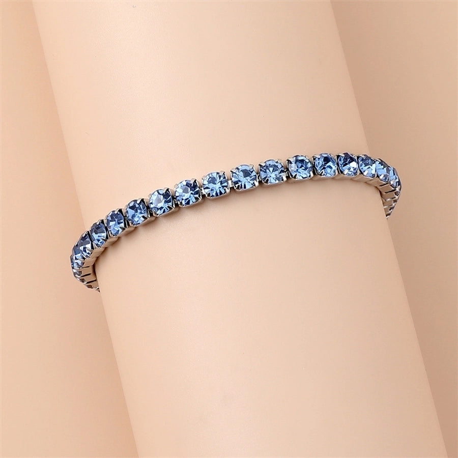 Shiny  Rhinestones Tennis Bracelets [304 Stainless Steel]