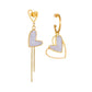 Heart Shape Acrylic 1Drop Earrings [304 Stainless Steel,18K Gold Plated]