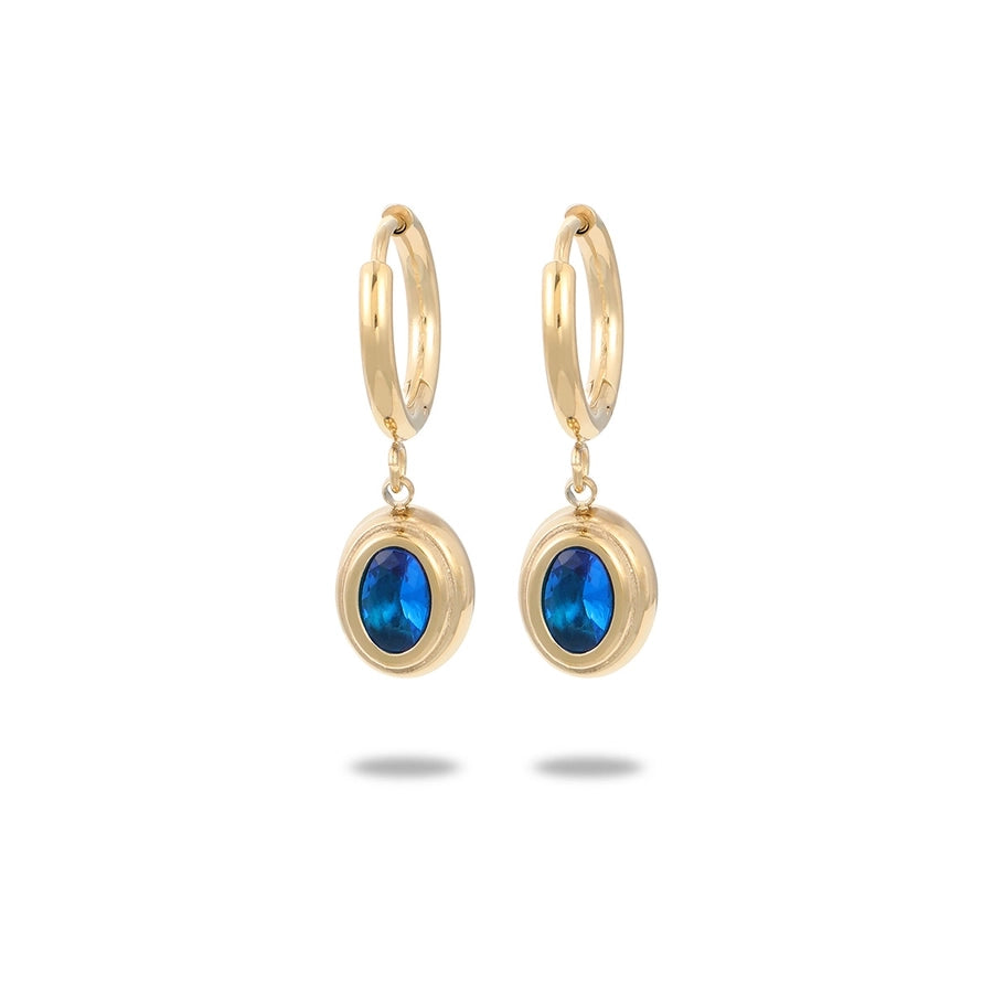 Colorful Zircon Drop Earrings [304 Stainless Steel,18K Gold Plated]