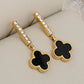 Four Leaf Clover Acrylic Earrings [304 Stainless Steel,18K Gold Plated]