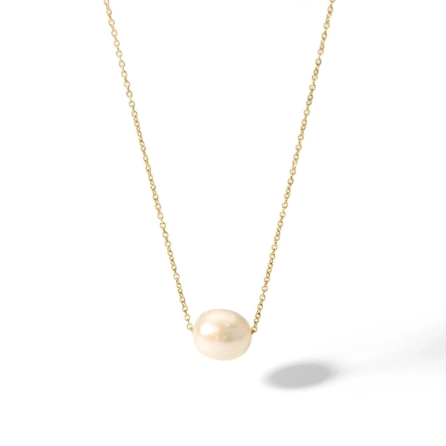 Freshwater Pearl Necklace [304 Stainless Steel,18K Gold Plated]