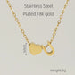 Letter Heart Shape Pendant Necklace [304 Stainless Steel,18K Gold Plated]