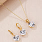 Heart Shape Zircon Jewelry Set [304 Stainless Steel]