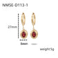 Colorful Zircon Drop Earrings [304 Stainless Steel,18K Gold Plated]