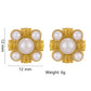 White Gold Color Block Stud Earrings [316 Stainless Steel,18K Gold Plated]